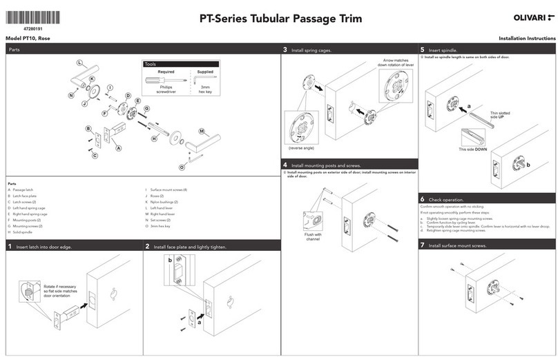 Allegion Olivari PT Series User manual Allegion Olivari PT Series User manual