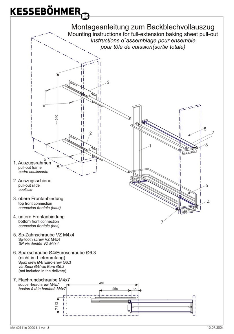 Kesseböhmer Full-extension baking sheet Mounting instructions