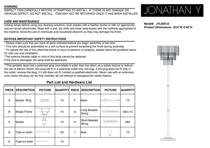 JONATHAN Y Transitional JYL9001A User manual JONATHAN Y Transitional JYL9001A User manual