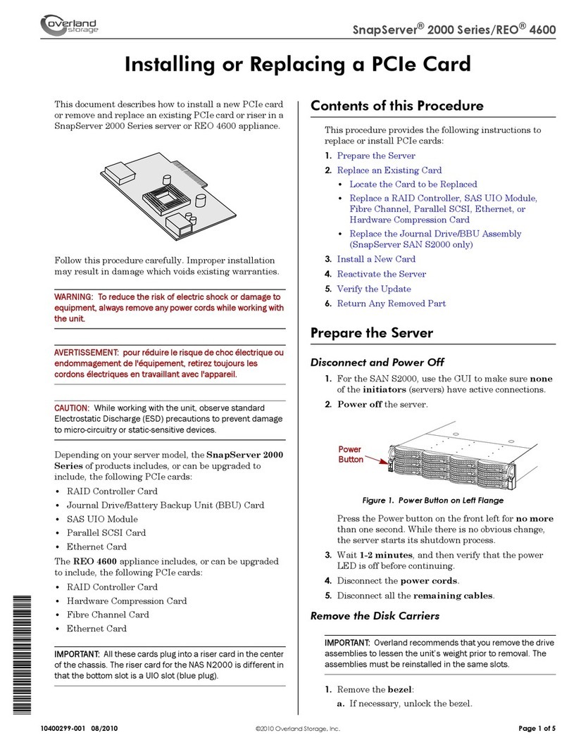Overland Storage REO 4600 User manual