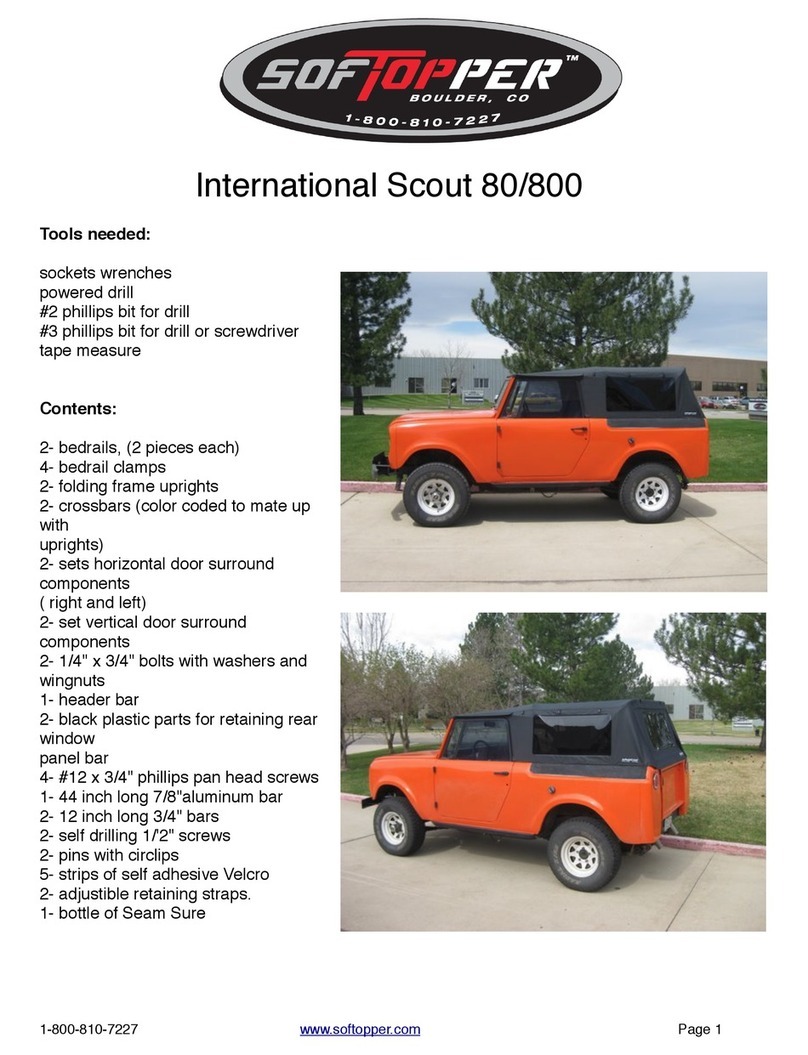 Softopper International Scout 80/800 installation instructions Softopper International Scout 80/800 installation instructions