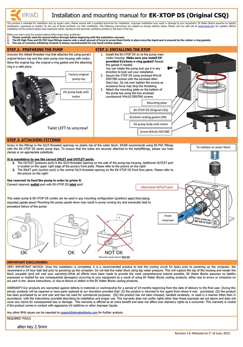 ekwb EK-XTOP D5 Manual