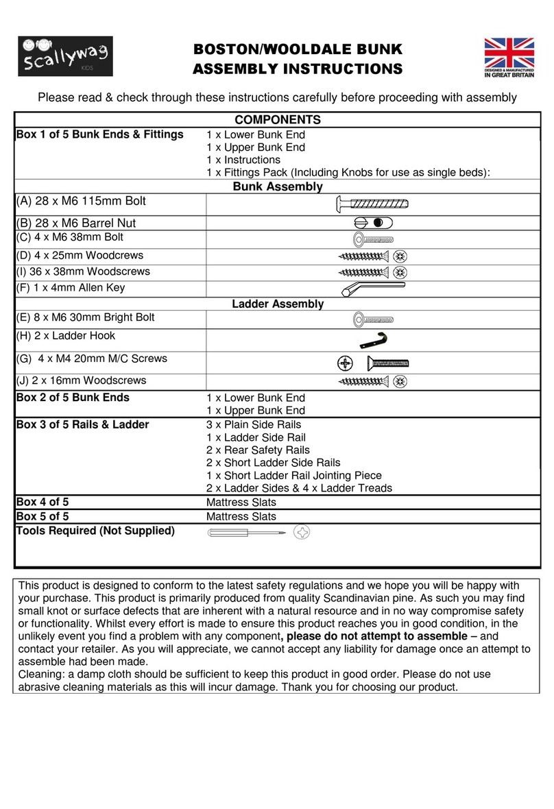 Scallywag Kids BOSTON BUNK Assembly instructions Scallywag Kids BOSTON BUNK Assembly instructions