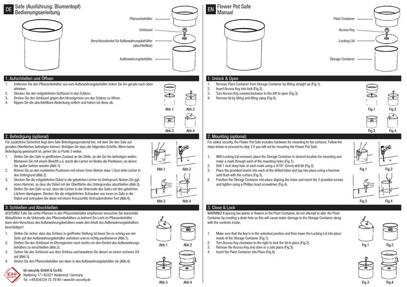 KH SECURITY Flower Pot Safe manual