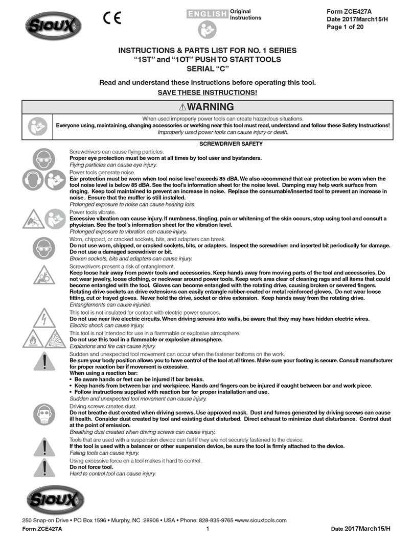 Sioux Tools 1 Series Operation manual