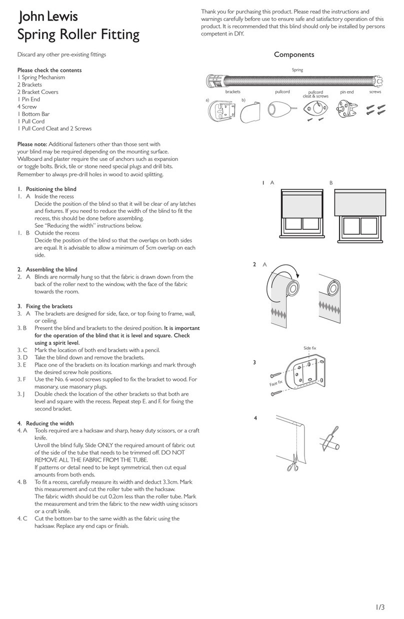 John Lewis Spring Roller Fitting User manual