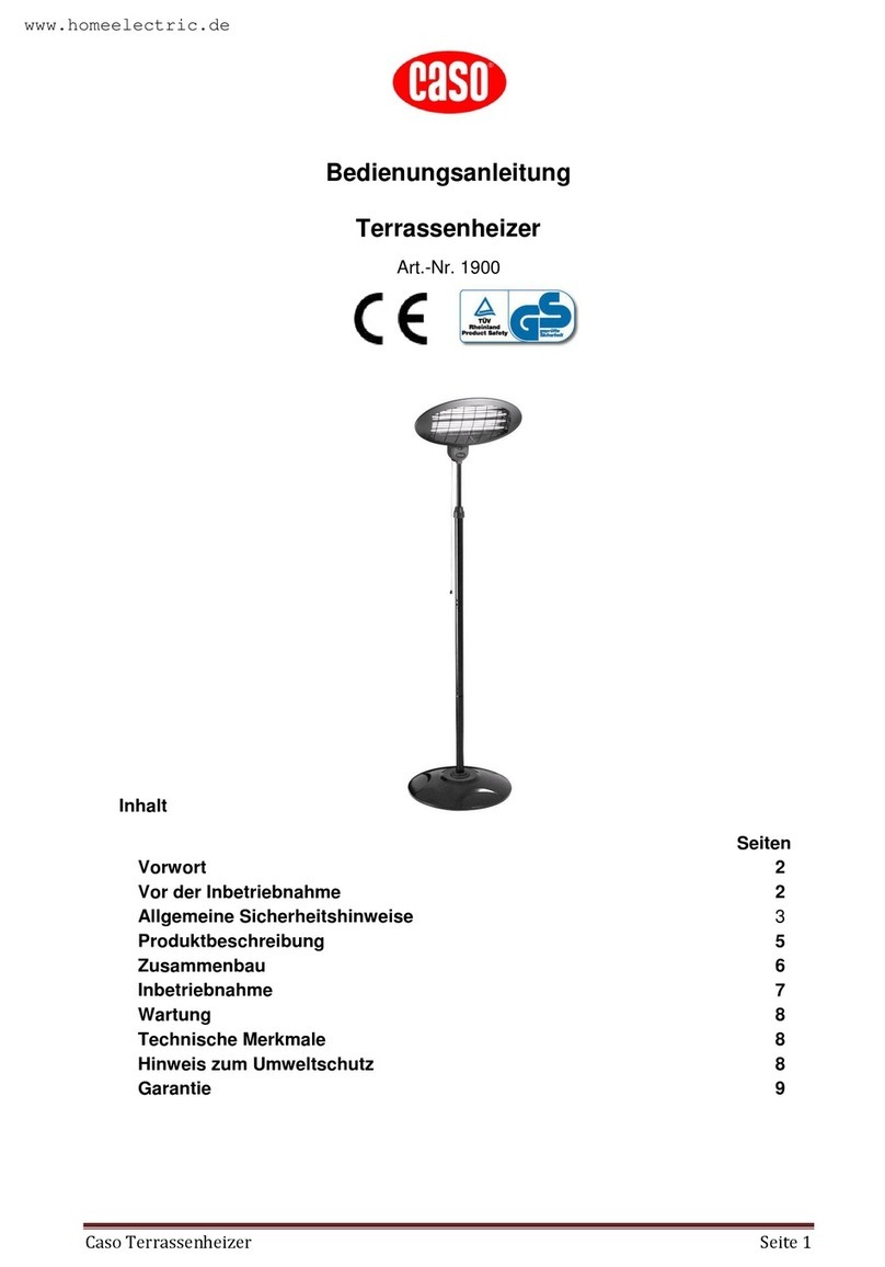 Caso 1900 operating instructions