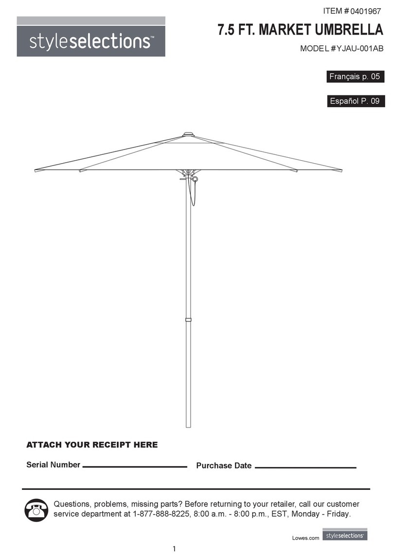 Style selections YJAU-001AB: 0401967 Instruction manual