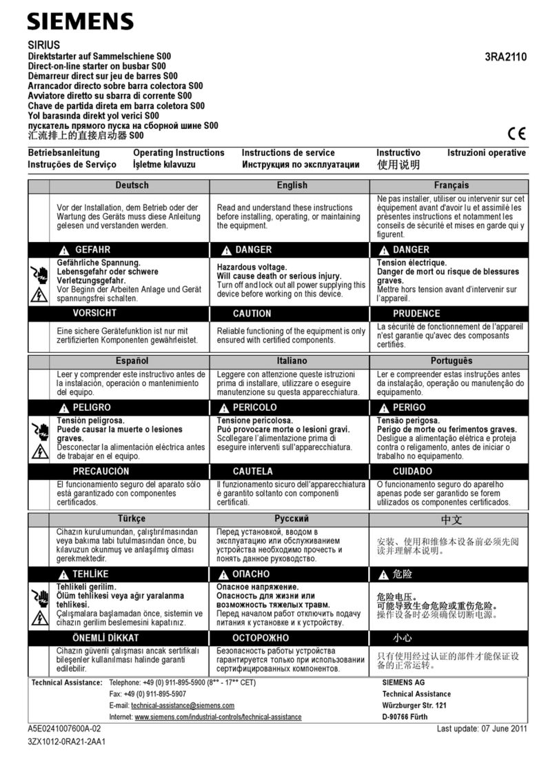Siemens SIRIUS 3RA2110 Series User manual