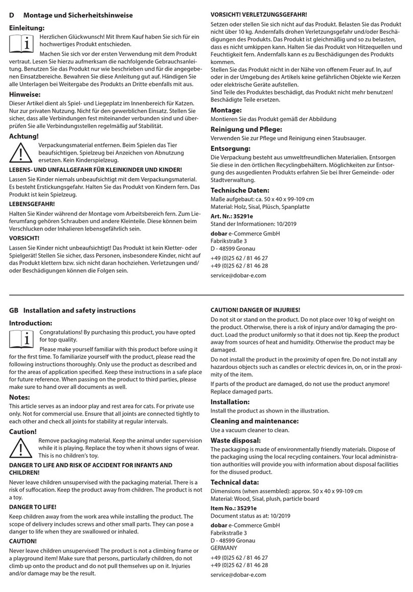 dobar 35291e Installation and safety instructions