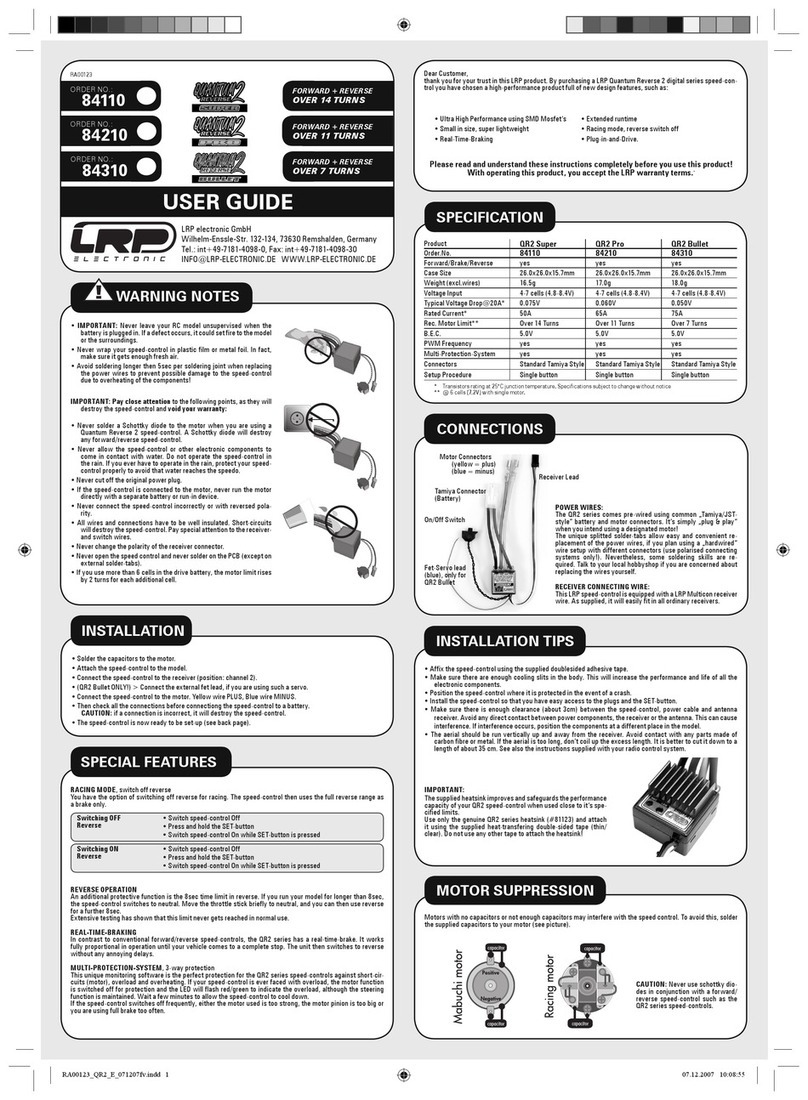 LRP electronic Quantum Reverse 2 Series User manual