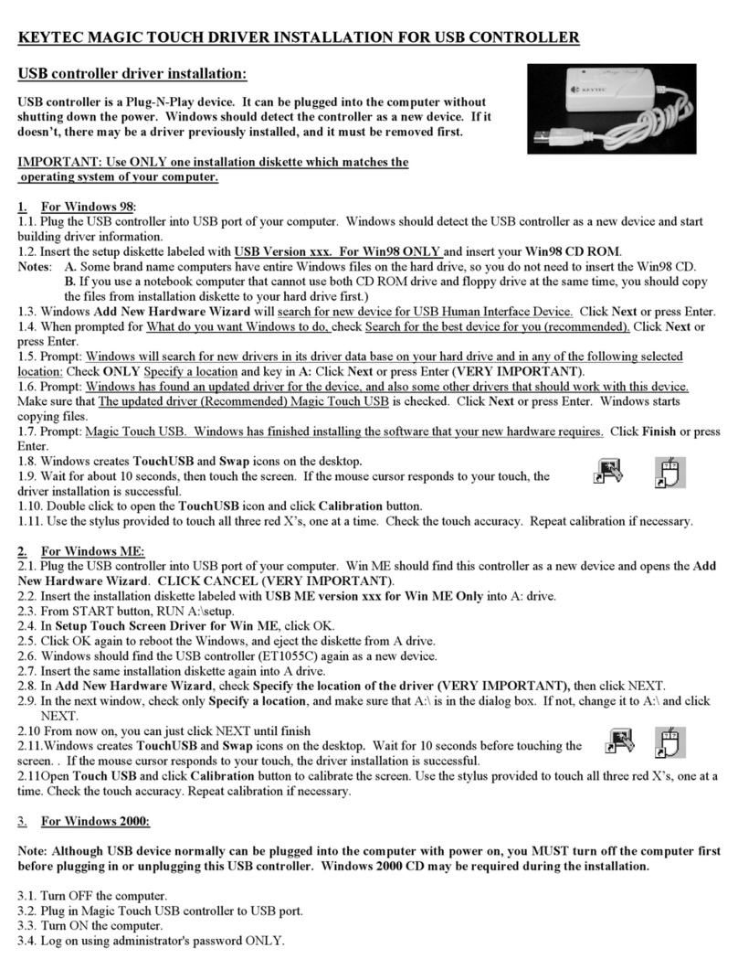 Keytec MAGIC TOUCH DRIVER User manual