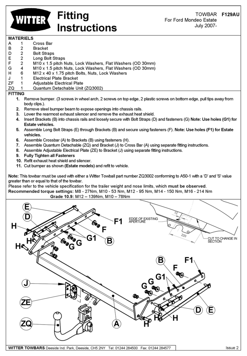 Witter F129AU Fitting instructions