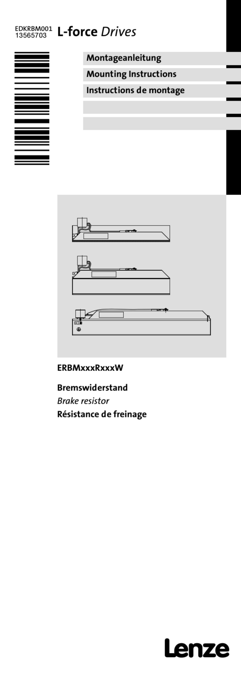 Lenze L-force ERBM Series Mounting instructions Lenze L-force ERBM Series Mounting instructions