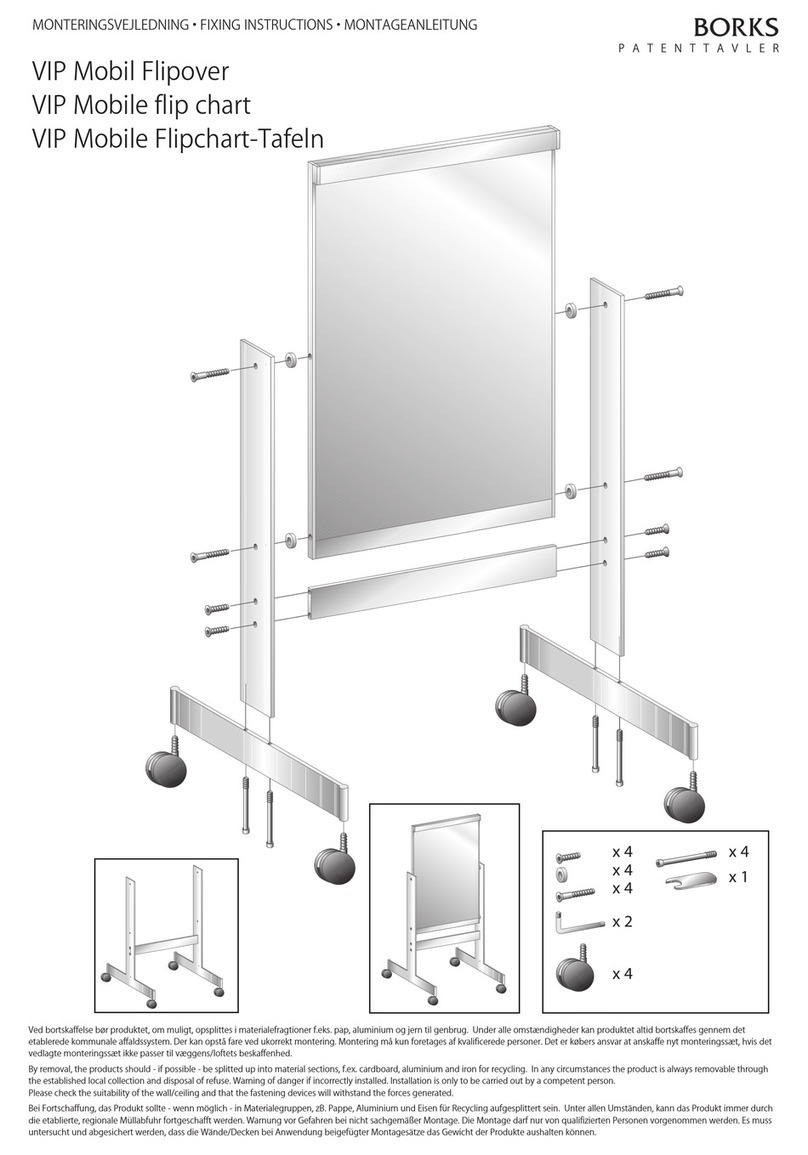 BORKS VIP Mobile flip chart Fixing instructions