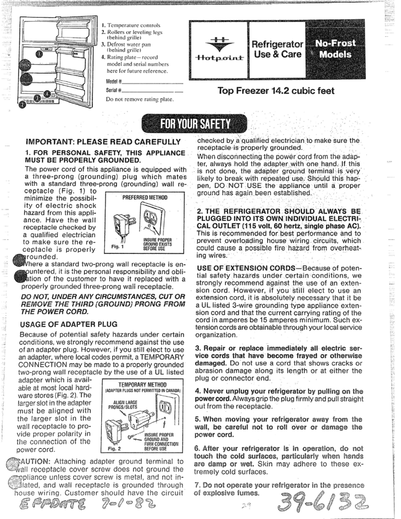 GE Hotpoint CTF14C Owner's manual