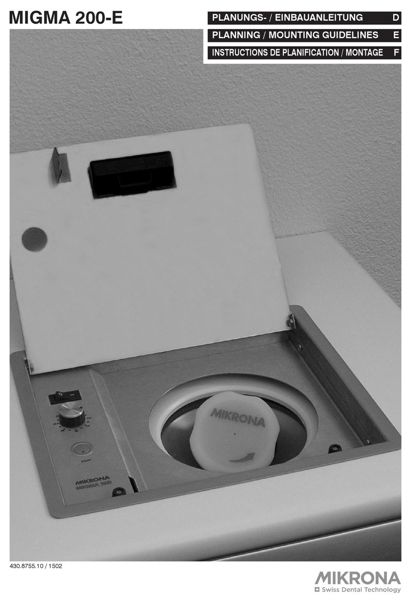 Mikrona MIGMA 200-E PLANNING / MOUNTING GUIDELINES Mikrona MIGMA 200-E PLANNING / MOUNTING GUIDELINES