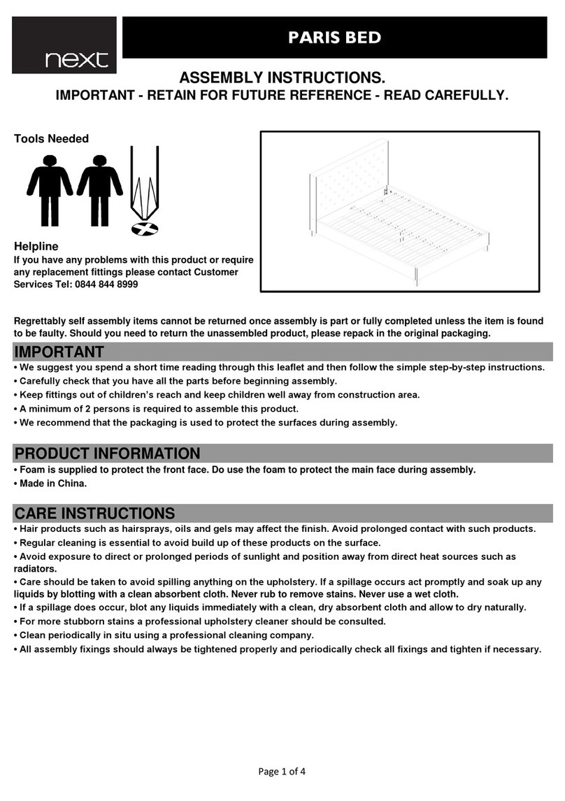 Next PARIS STORAGE BED SINGLE User manual