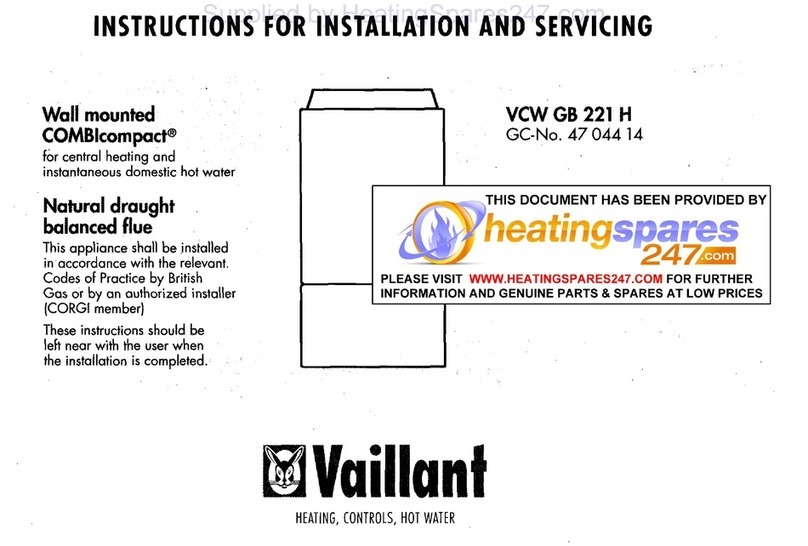 Vaillant VCW GB 221 H User guide