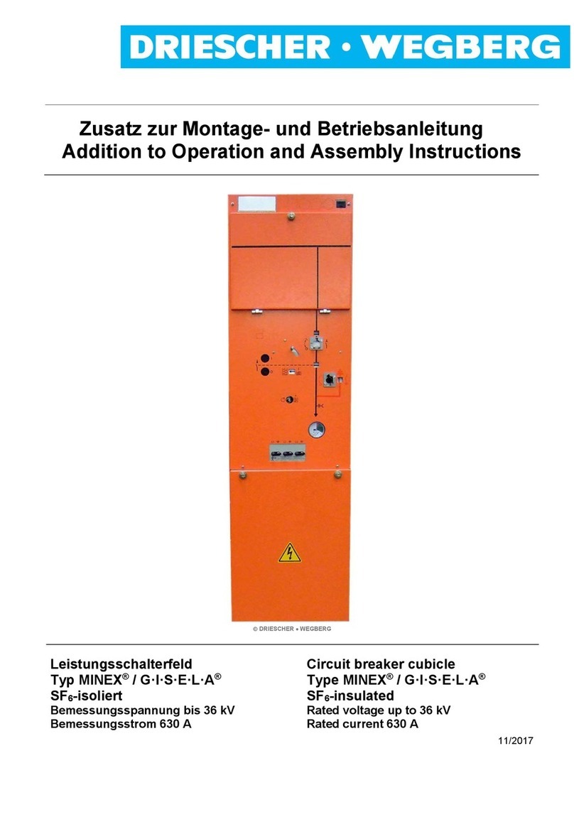 DRIESCHER-WEGBERG MINEX Addition to Operation and Assembly Instructions DRIESCHER-WEGBERG MINEX Addition to Operation and Assembly Instructions