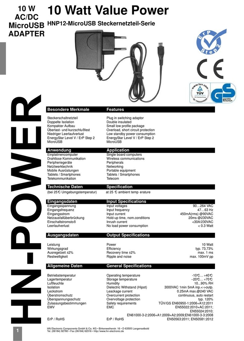 HN Electronic Components HN Power HNP12 Series User manual