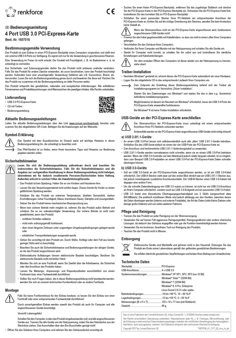 Renkforce 1607018 operating instructions