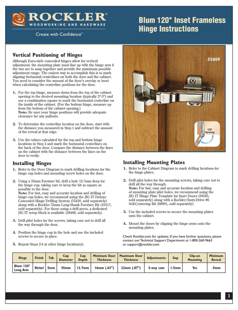Rockler Blum 55809 User manual