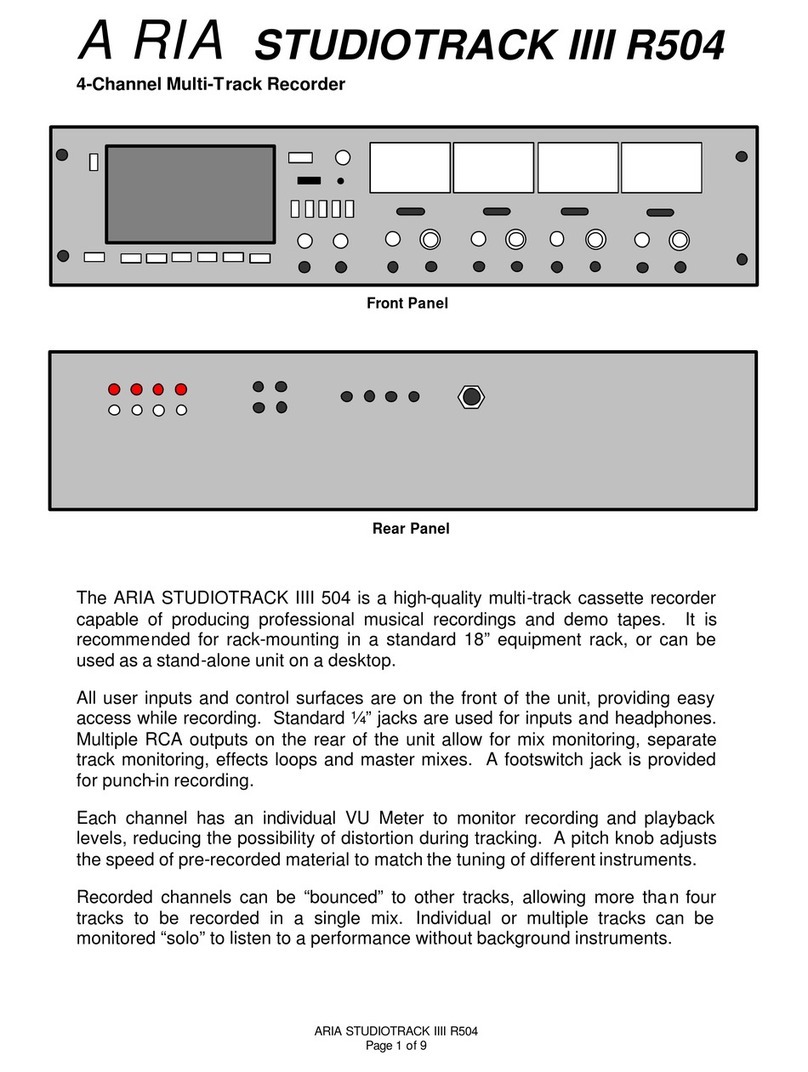 Aria STUDIOTRACK IIII R504 manual