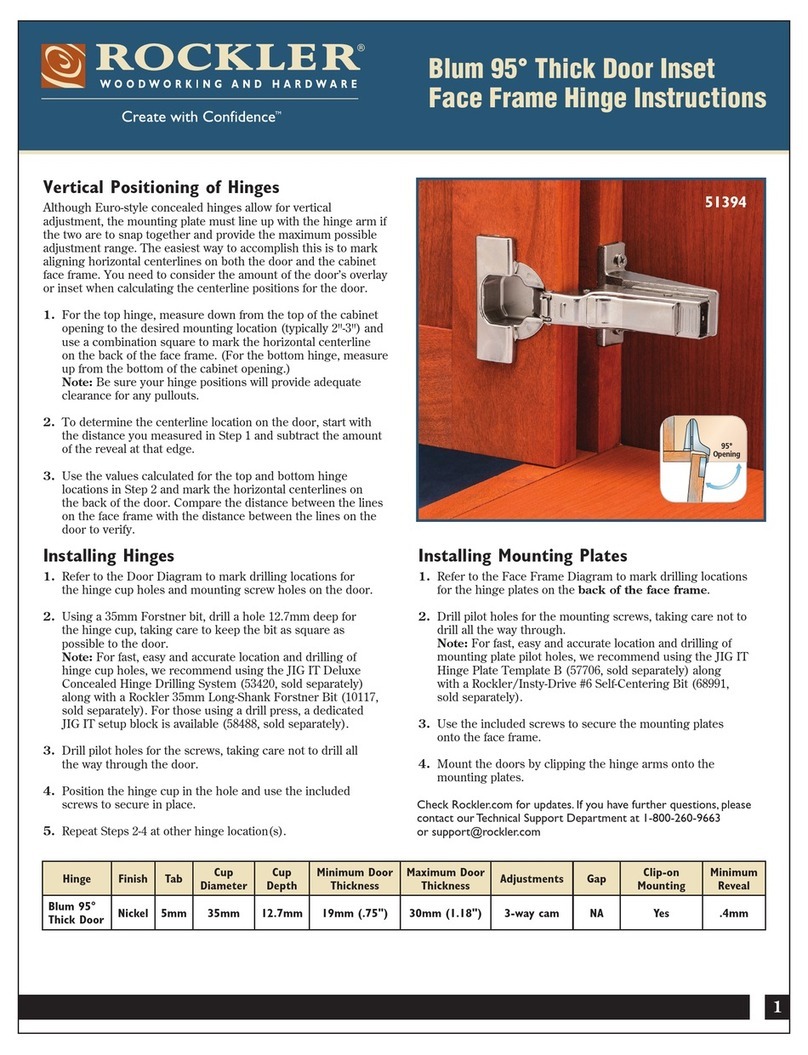 Rockler Blum GRP40163 User manual Rockler Blum GRP40163 User manual