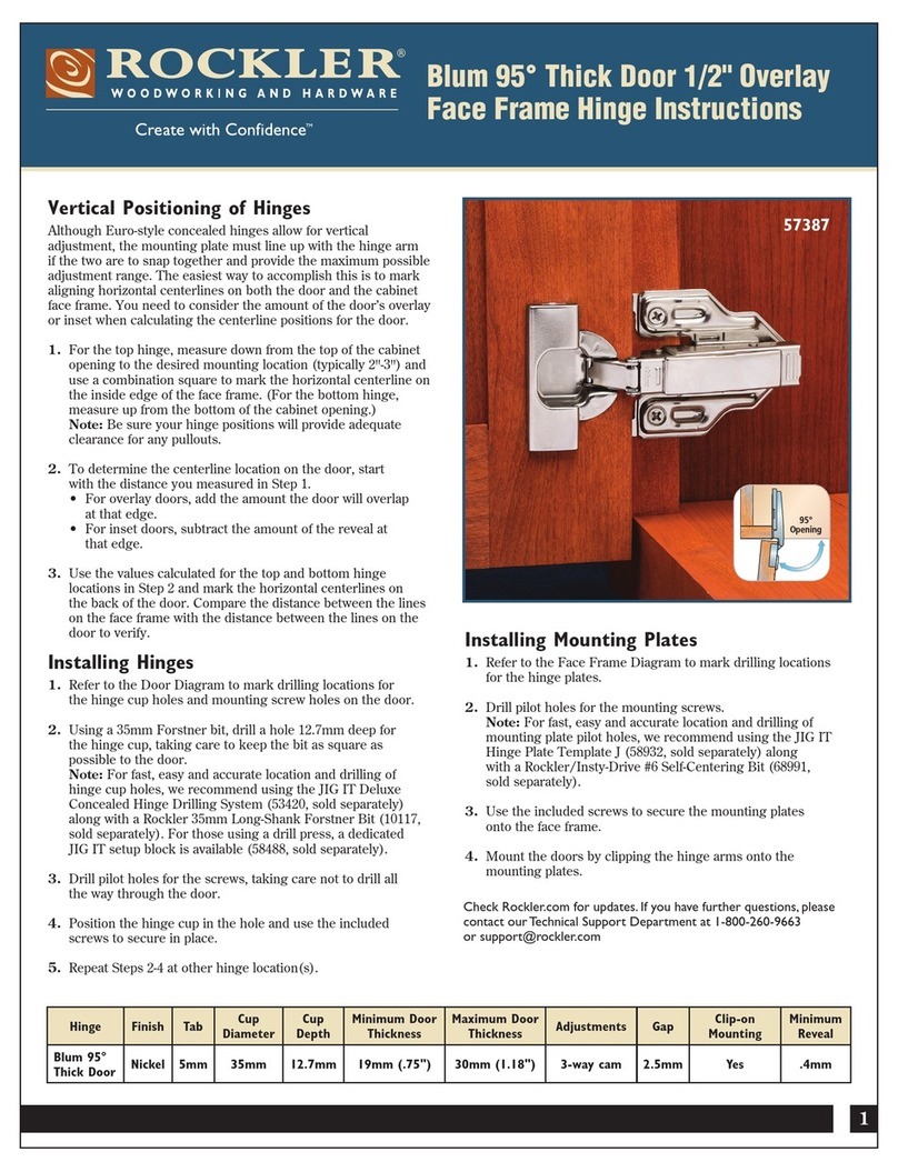 Rockler Blum GRP40163 User manual