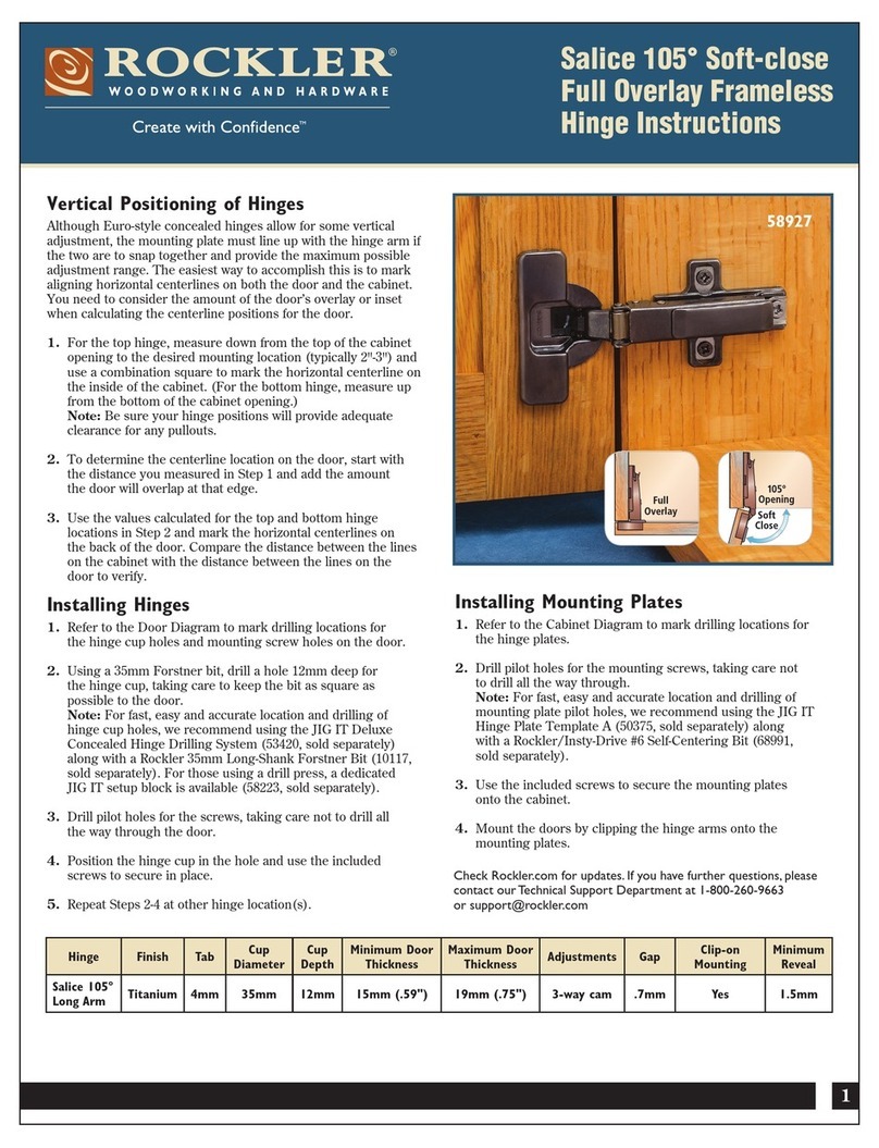 Rockler Salice GRP40159 User manual