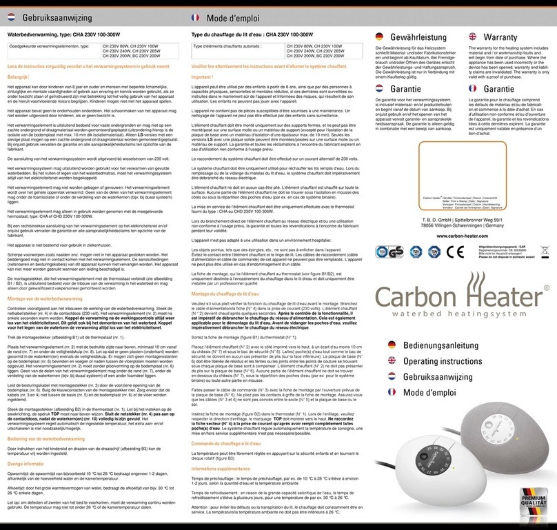 Carbon Heater CH 230V Series operating instructions