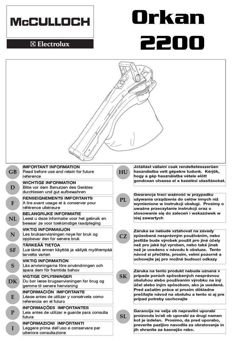 Electrolux McCULLOCH Orkan 2200 Important information