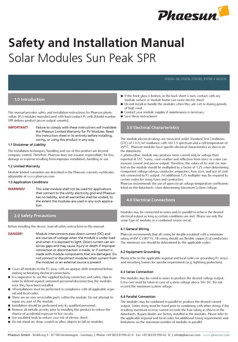 Phaesun Sun Peak SPR Series Safety and installation manual