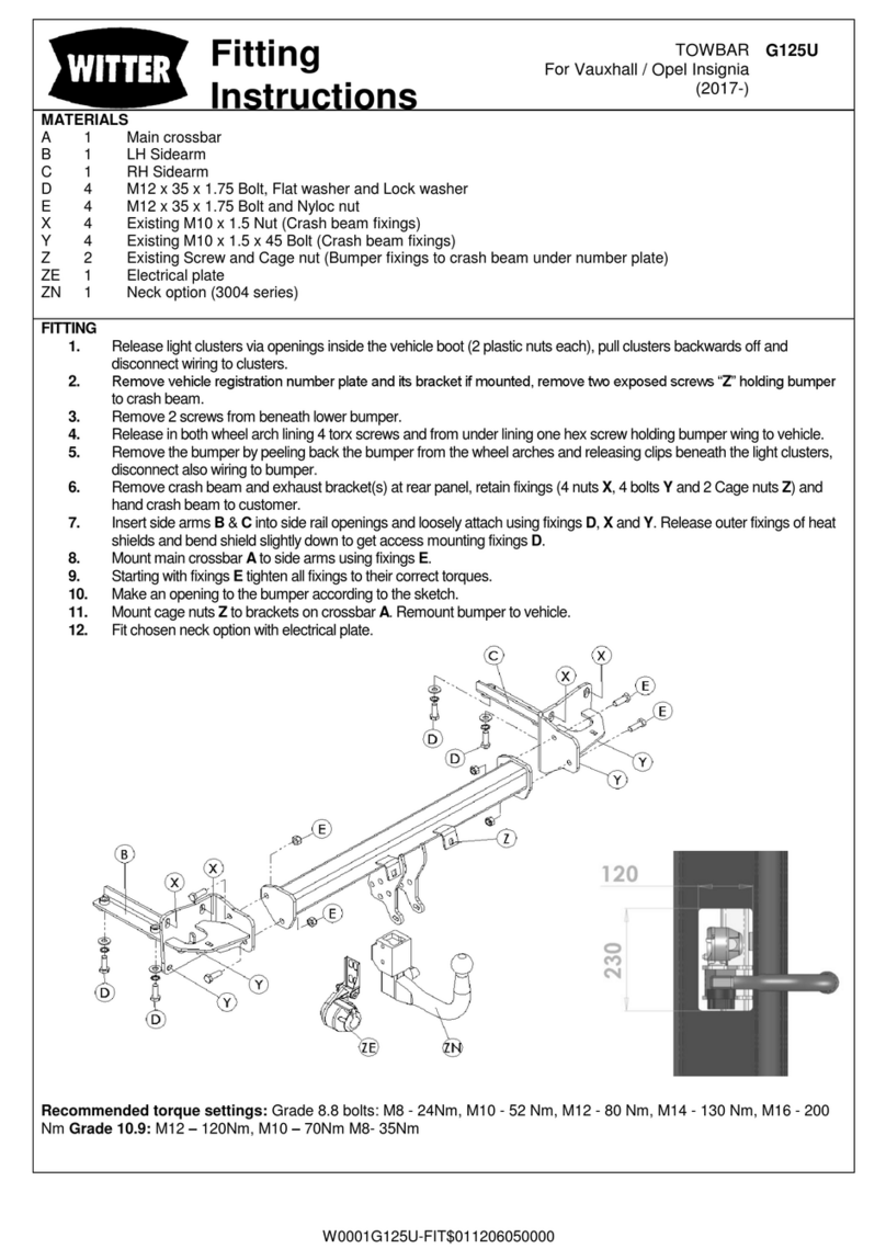 Witter G125U Fitting instructions