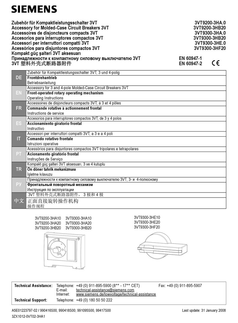Siemens 3VT Series operating instructions