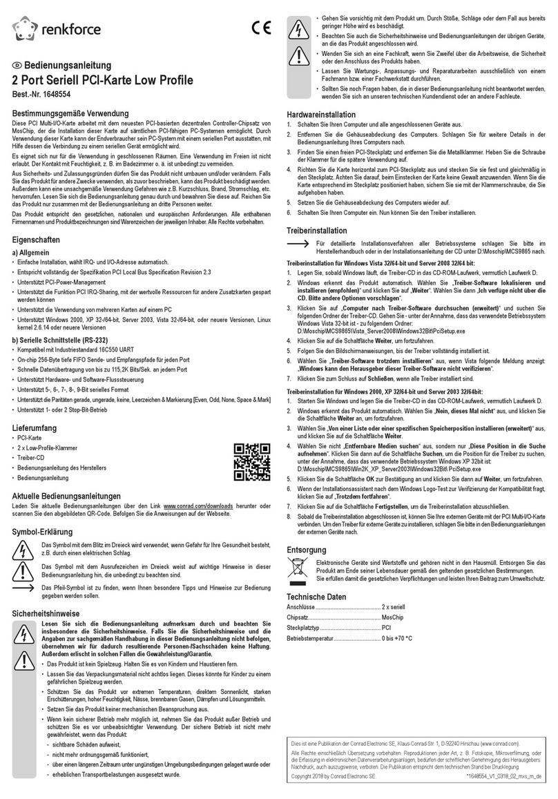 Renkforce 1648554 operating instructions