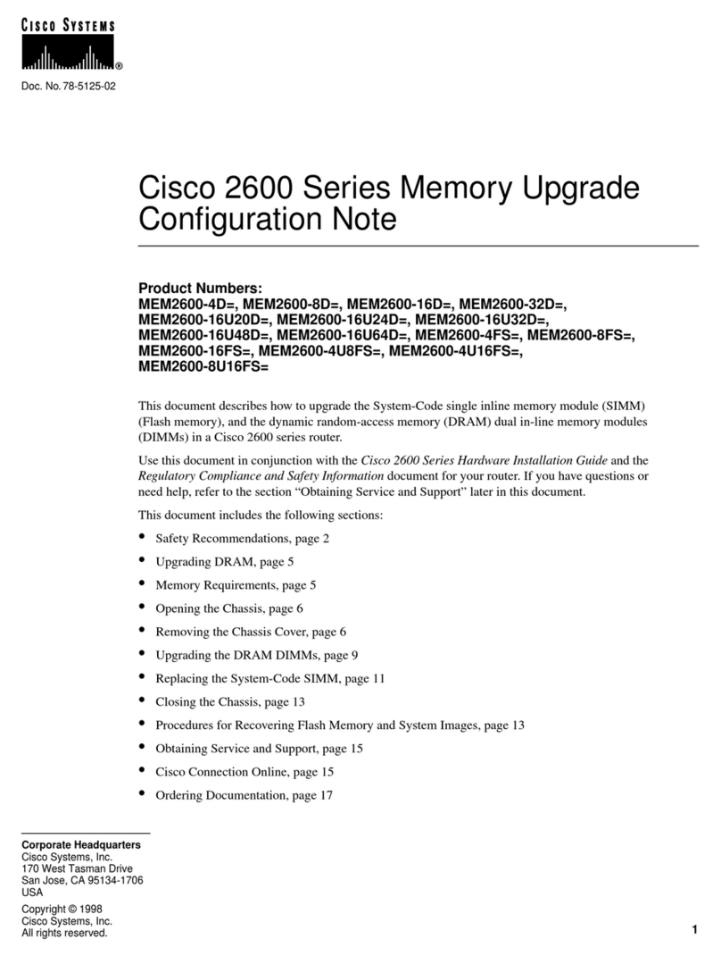 Cisco MEM2600-4D Quick start guide Cisco MEM2600-4D Quick start guide