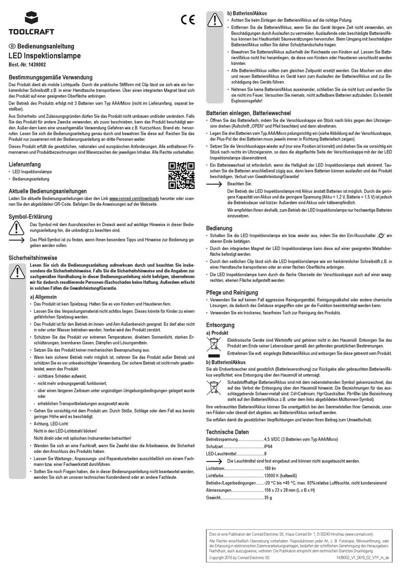 TOOLCRAFT 1439002 User manual