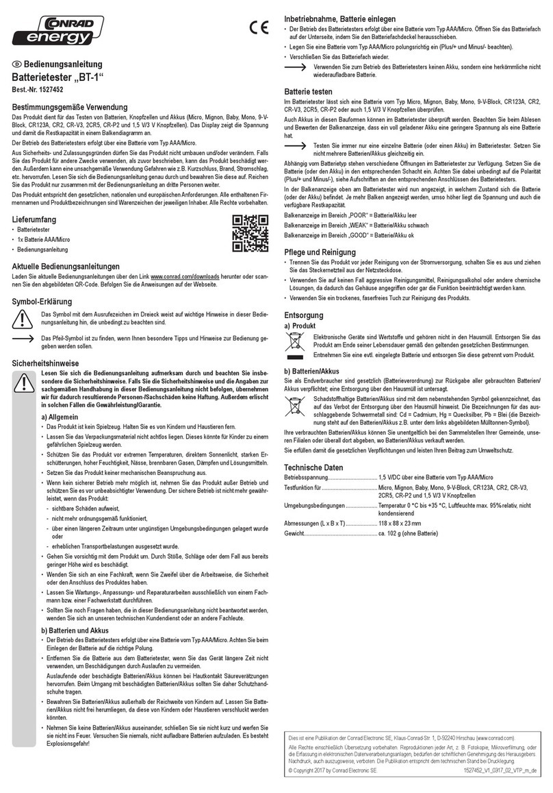 Conrad energy BT-1 operating instructions