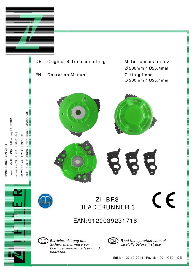 Zipper Mowers BLADERUNNER 3 Operation manual