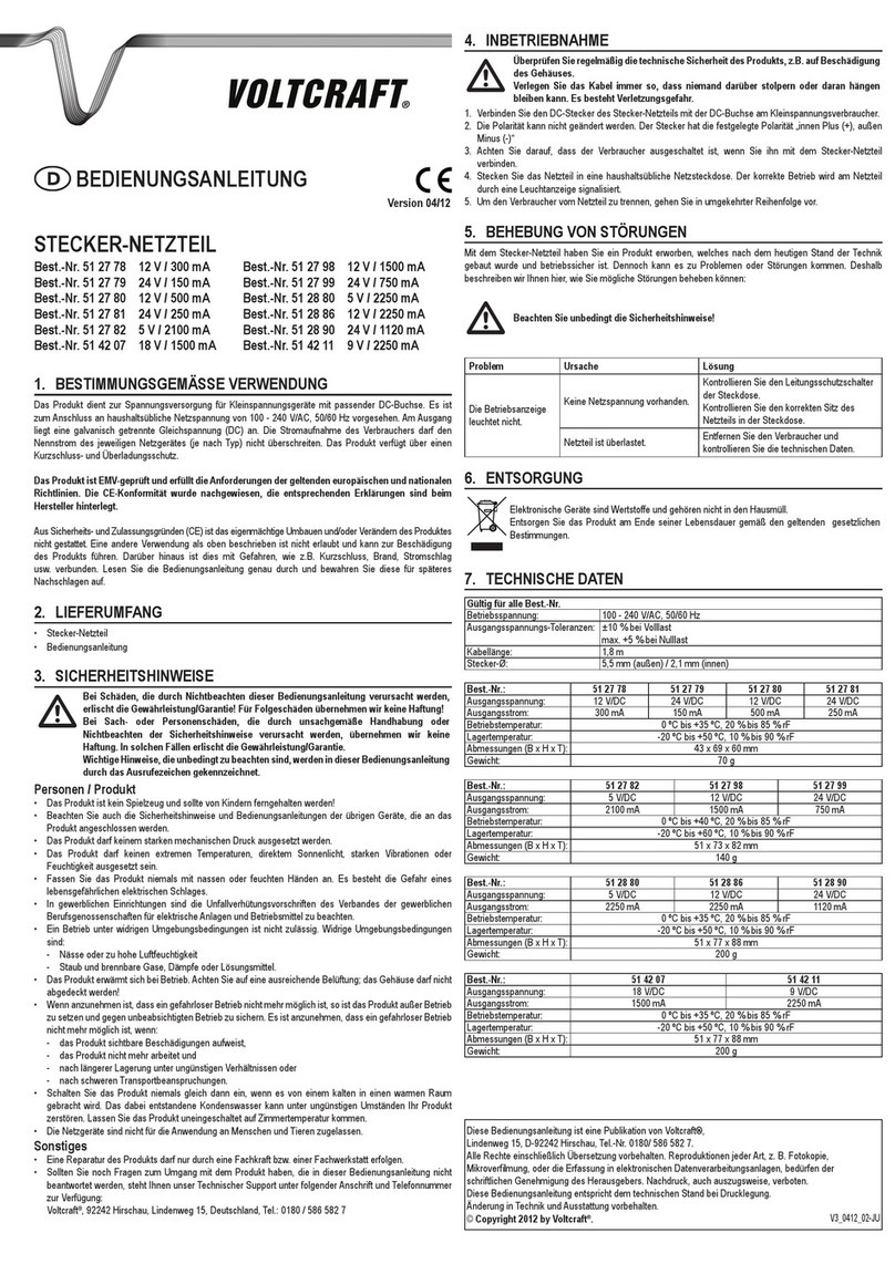VOLTCRAFT 51 42 11 operating instructions