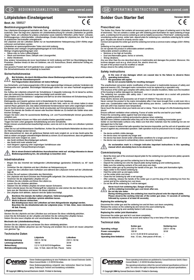 Conrad Electronic 588527 operating instructions