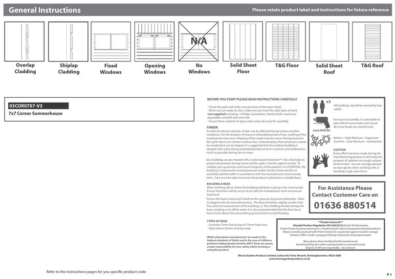 Mercia Garden Products 03COR0707-V3 General instructions