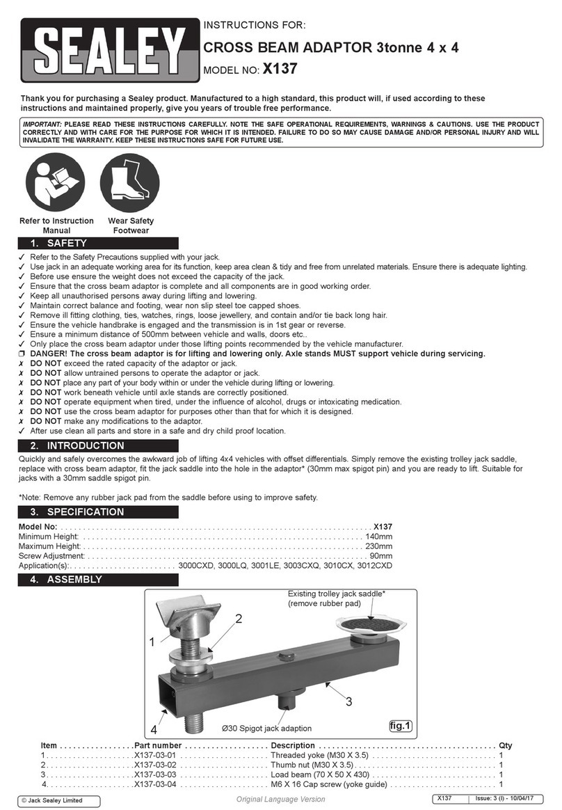 Sealey X137 instructions
