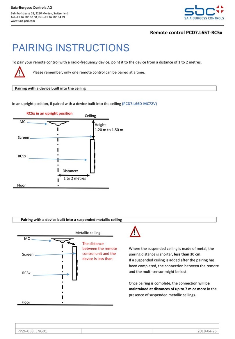 Saia Burgess Controls PCD7.L65T-RC5 Series Pairing Instructions