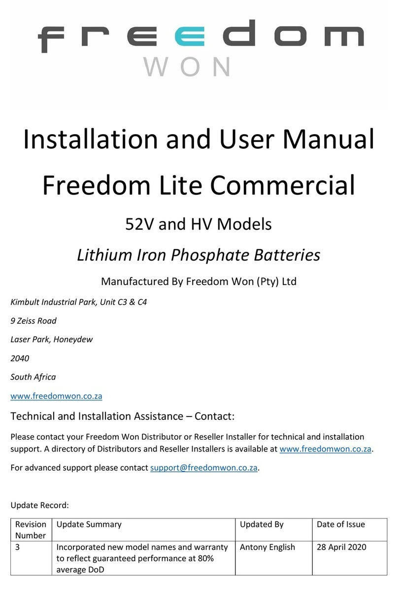Freedom Won Lite Commercial Series Installation and user manual Freedom Won Lite Commercial Series Installation and user manual