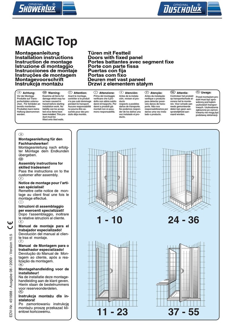 ShowerLux MAGIC Top installation instructions