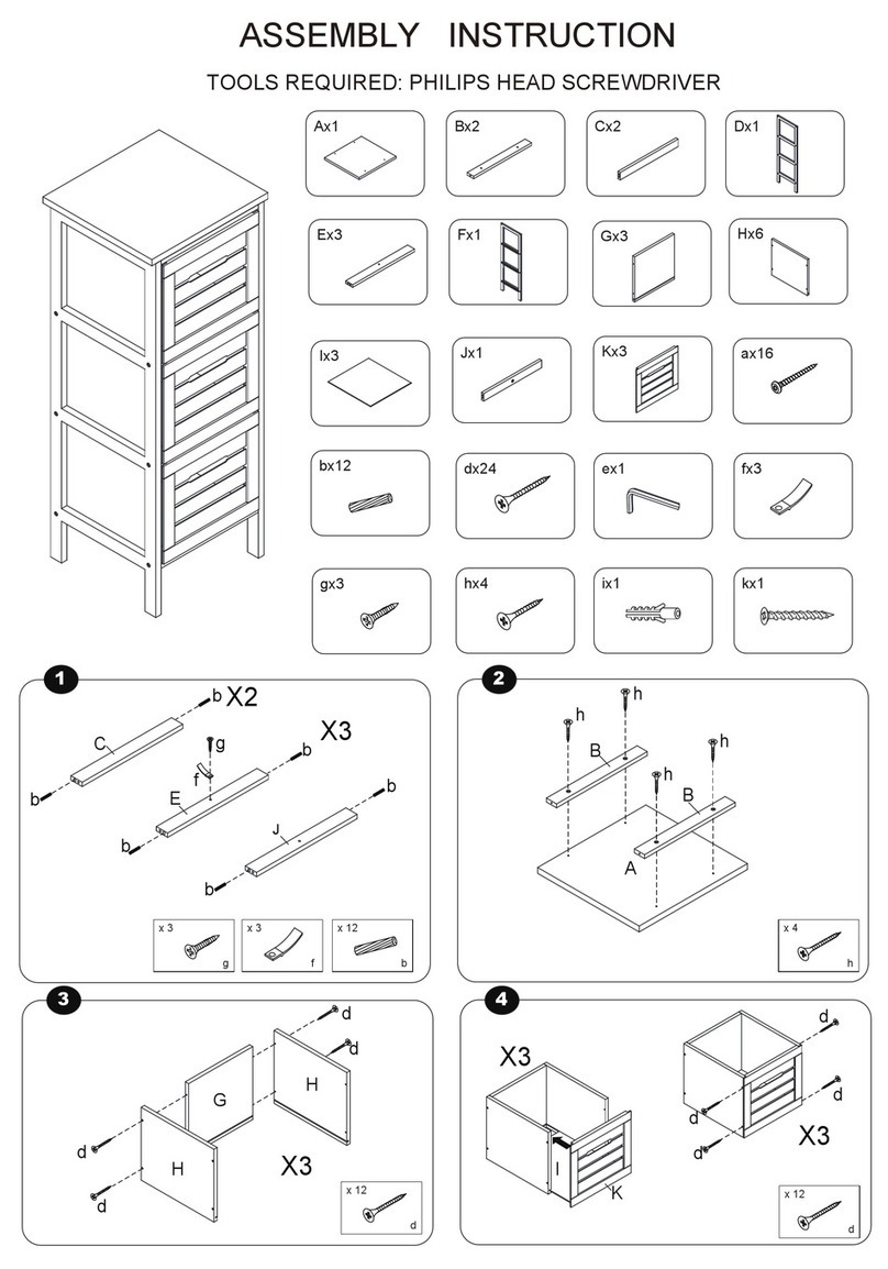 KMART 3 Drawer Bamboo Storage Unit Assembly instructions KMART 3 Drawer Bamboo Storage Unit Assembly instructions