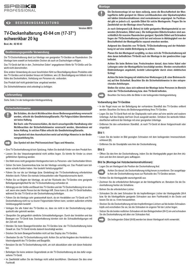 Speaka Professional 62 95 63 operating instructions